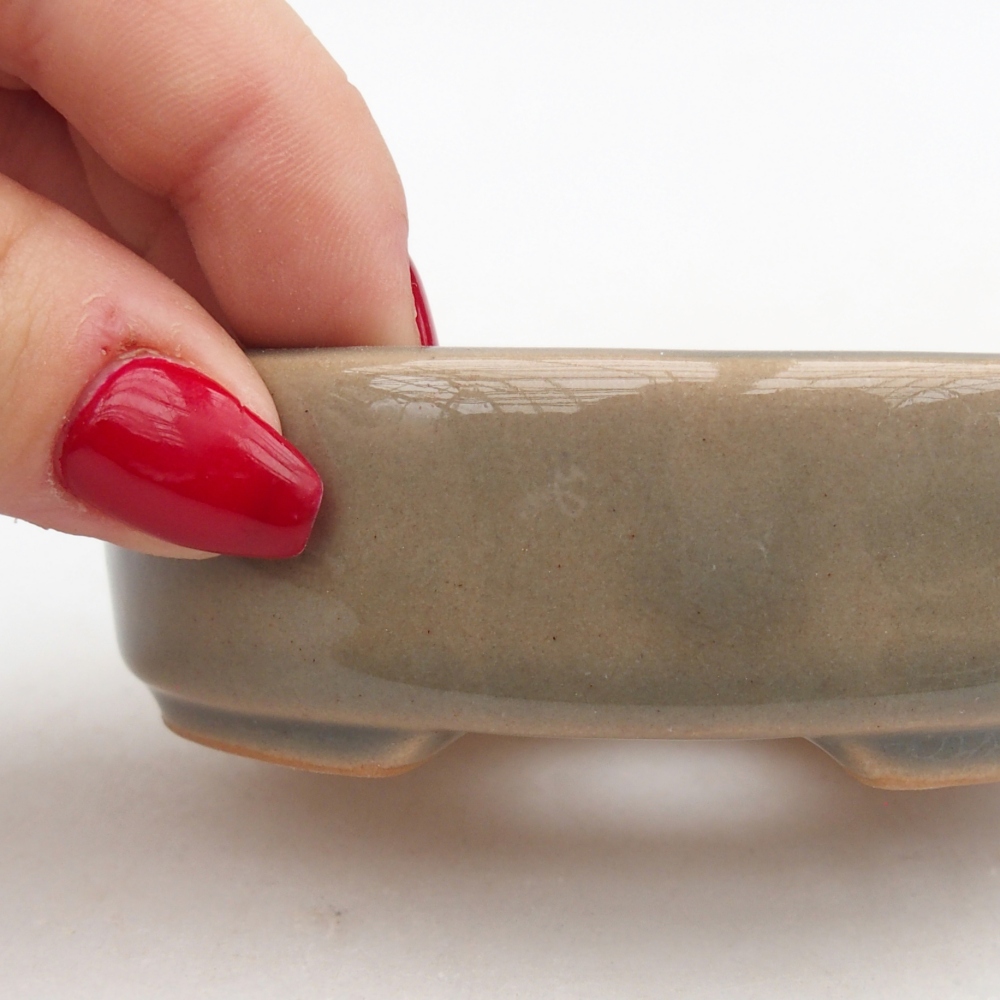 Keramická bonsai miska 9,5 x 8 x 3 cm, barva šedá