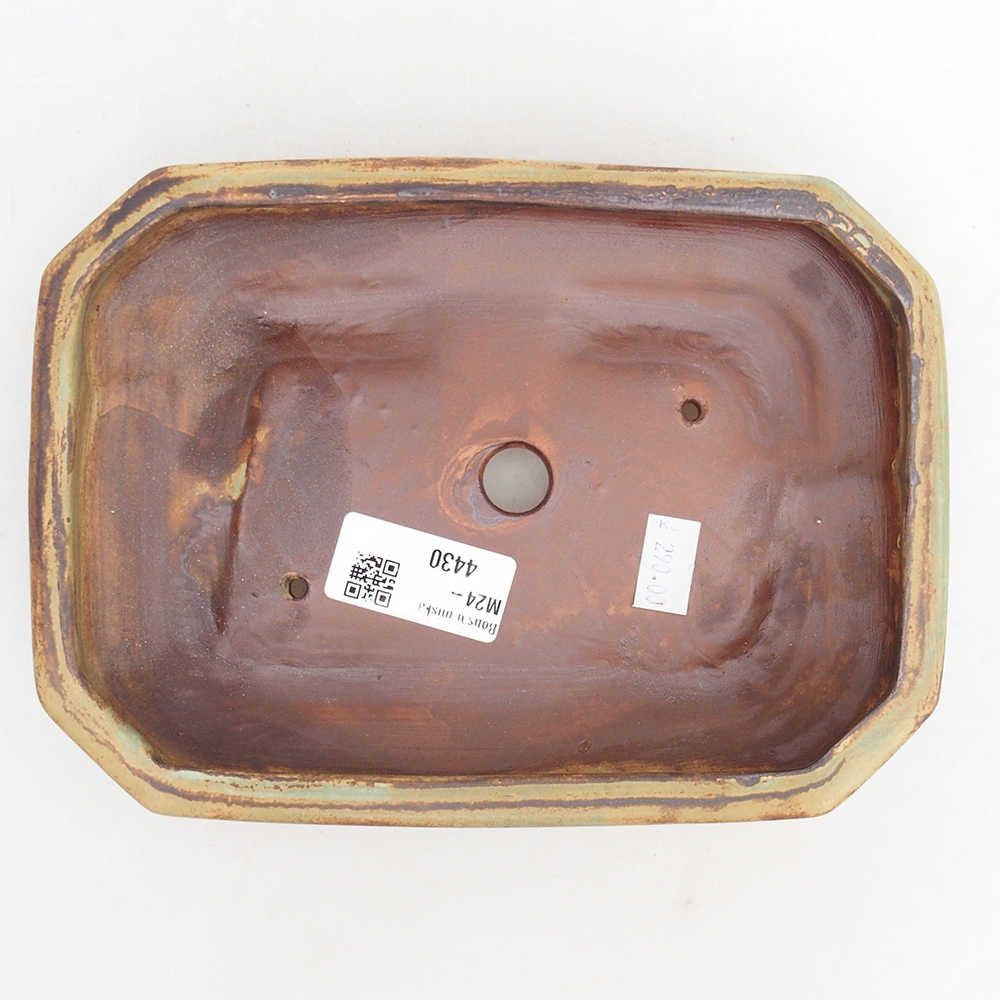 Keramická bonsai miska 19 x 14 x 4 cm, barva zelená