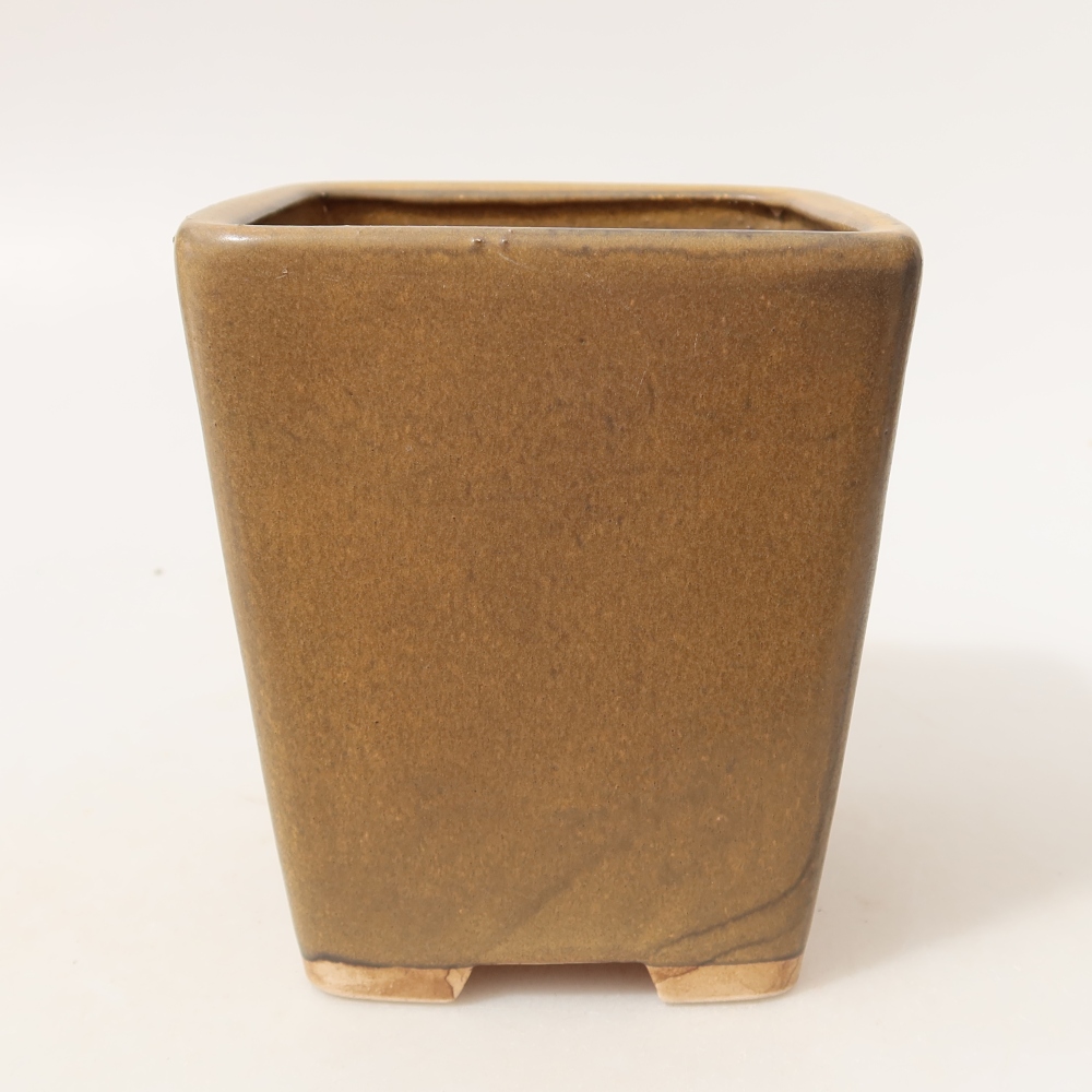 Keramická bonsai miska 10,5 x 10,5 x 12 cm, barva hnědá