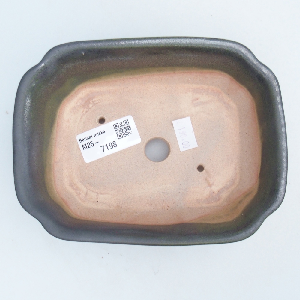 Keramická bonsai miska 16 x 12 x 5 cm, barva zelená