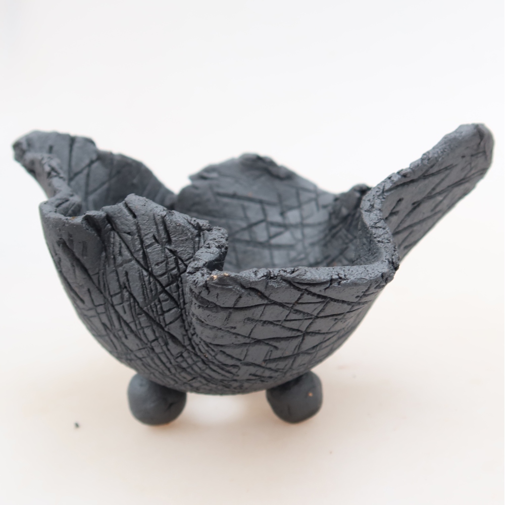 Keramická Skořápka  10 x 10 x 7,5 cm , barva kovová