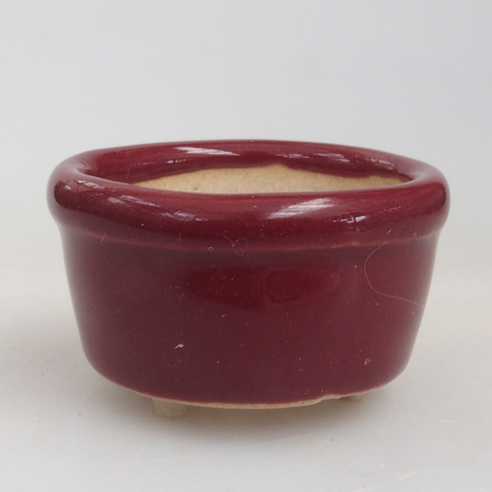 Mini bonsai miska 3,5 x 3,5 x 2 cm, barva vínová