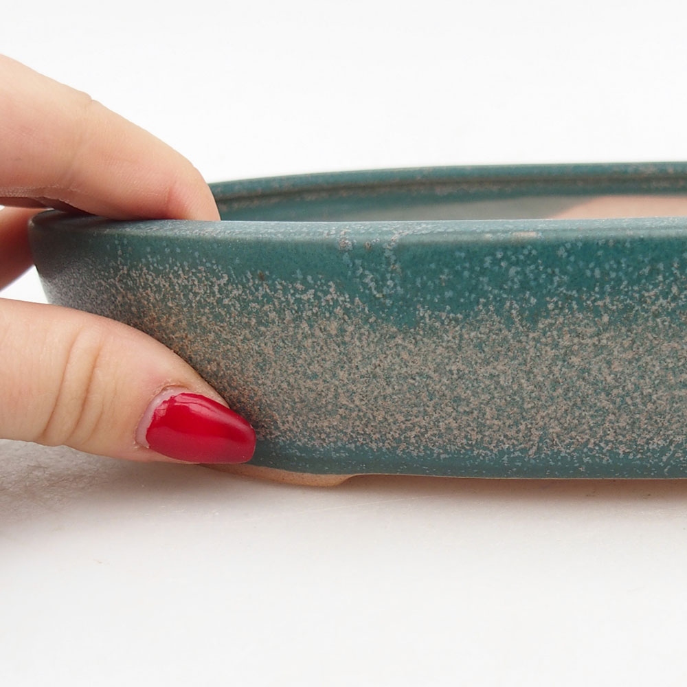 Keramická bonsai miska 22 x 17 x 4 cm, barva modrá