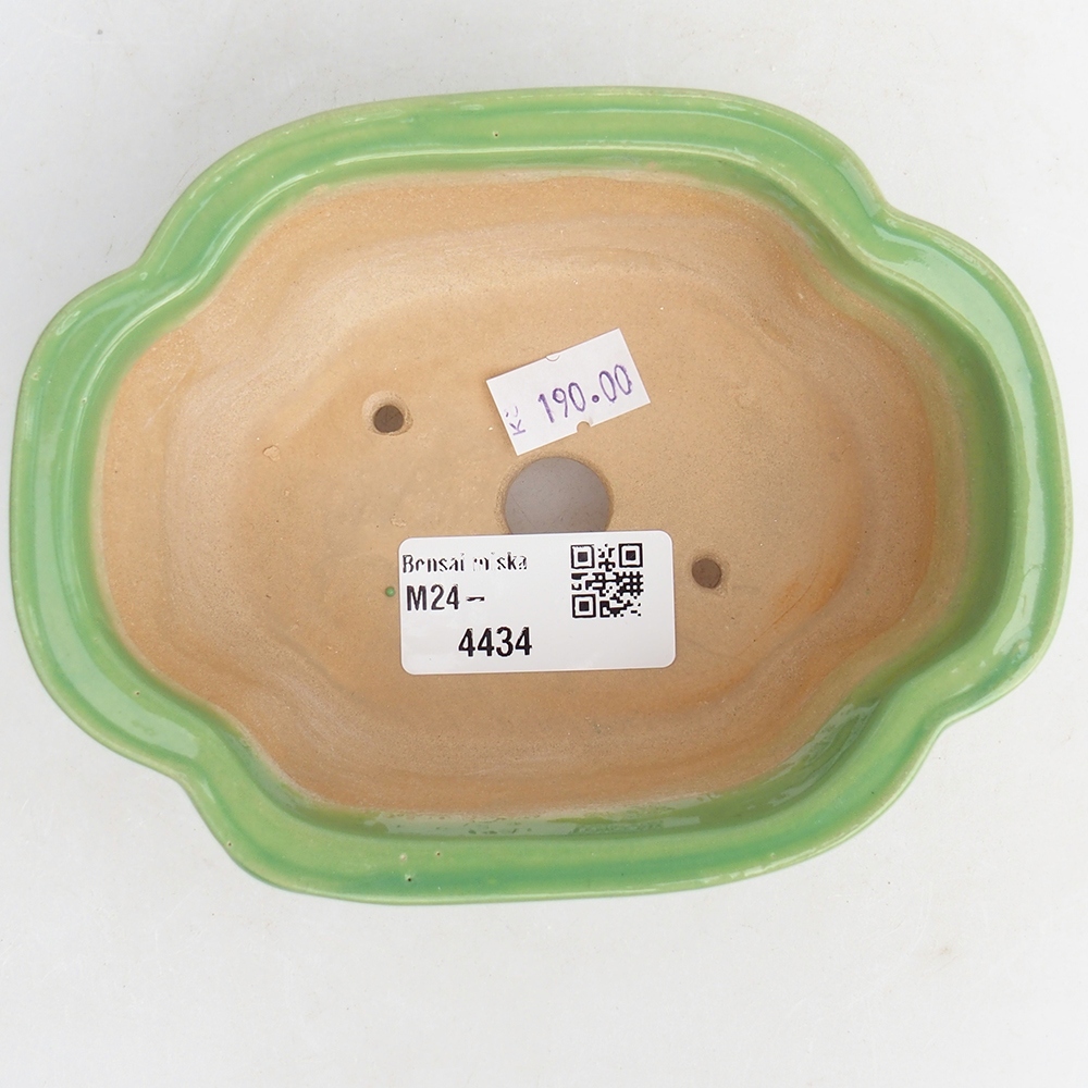 Keramická bonsai miska 13 x 10,5 x 5,5 cm, barva zelená