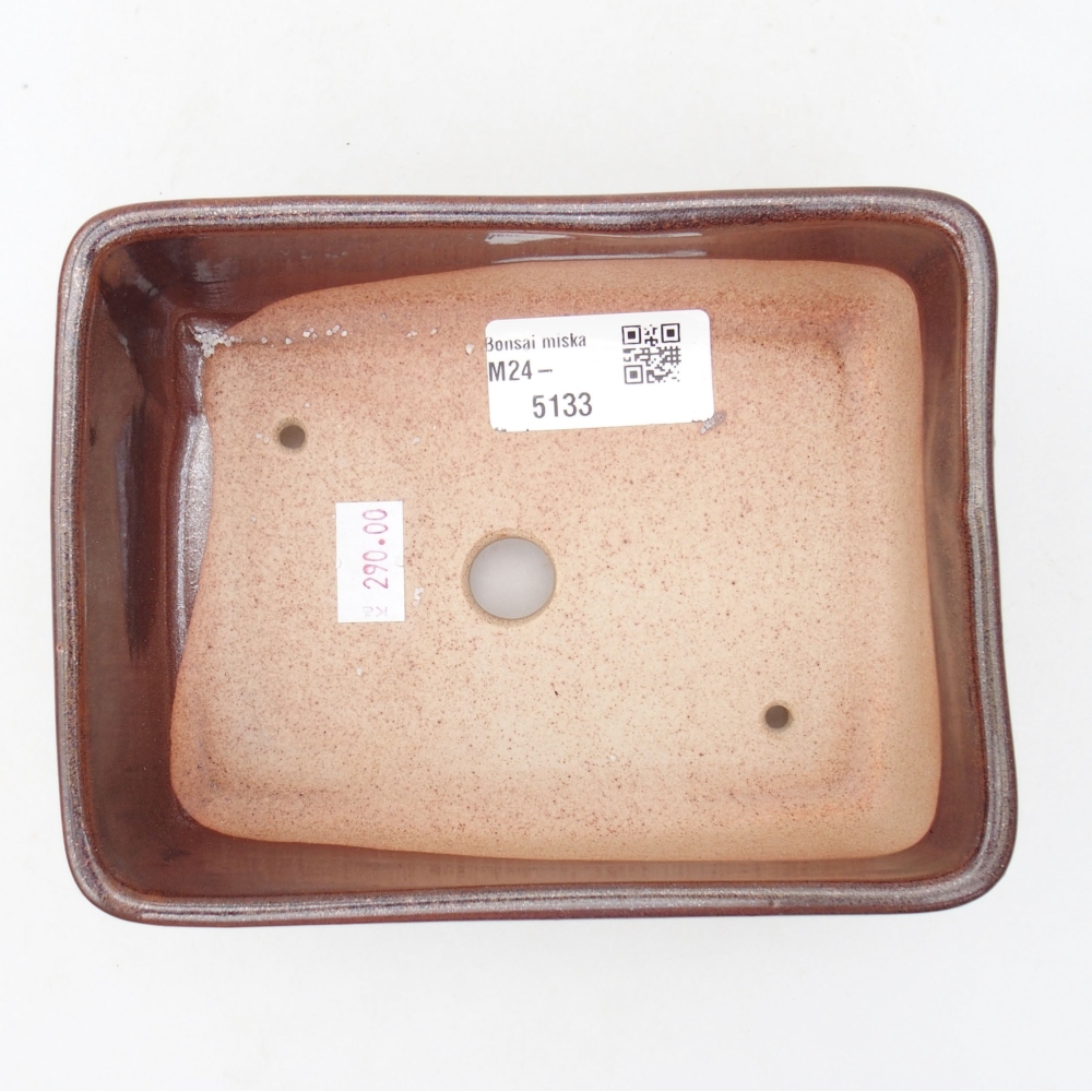 Keramická bonsai miska 15 x 11 x 5,5 cm, barva hnědá