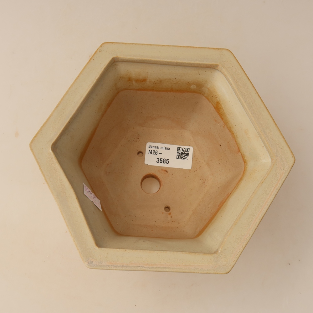 Keramická bonsai miska 18,5 x 16,5 x 9 cm, barva béžová