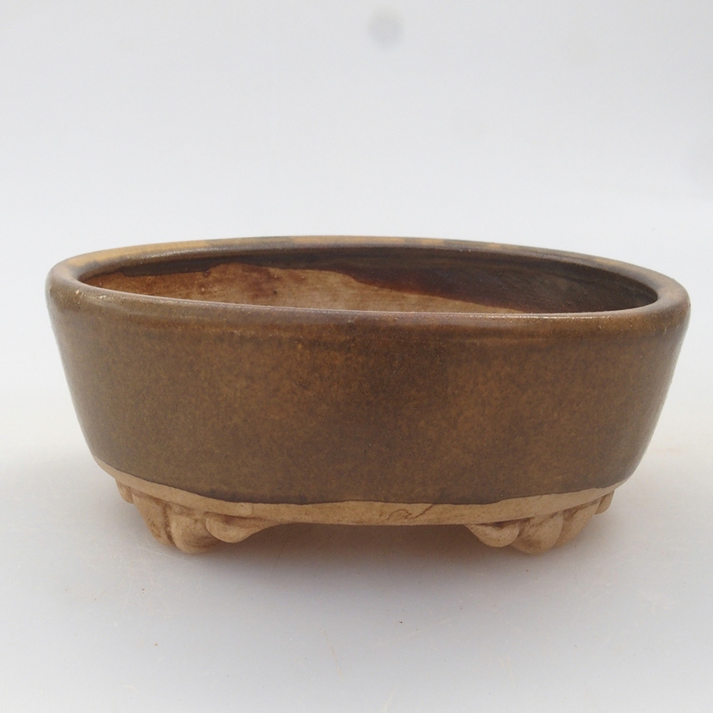 Keramická bonsai miska 9 x 8 x 3,5 cm, barva hnědá
