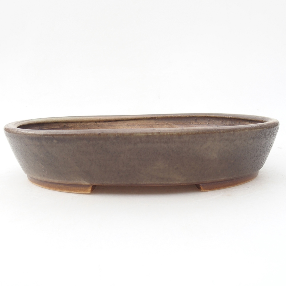 Keramická bonsai miska 22,5 x 20 x 4,5 cm, barva hnědá