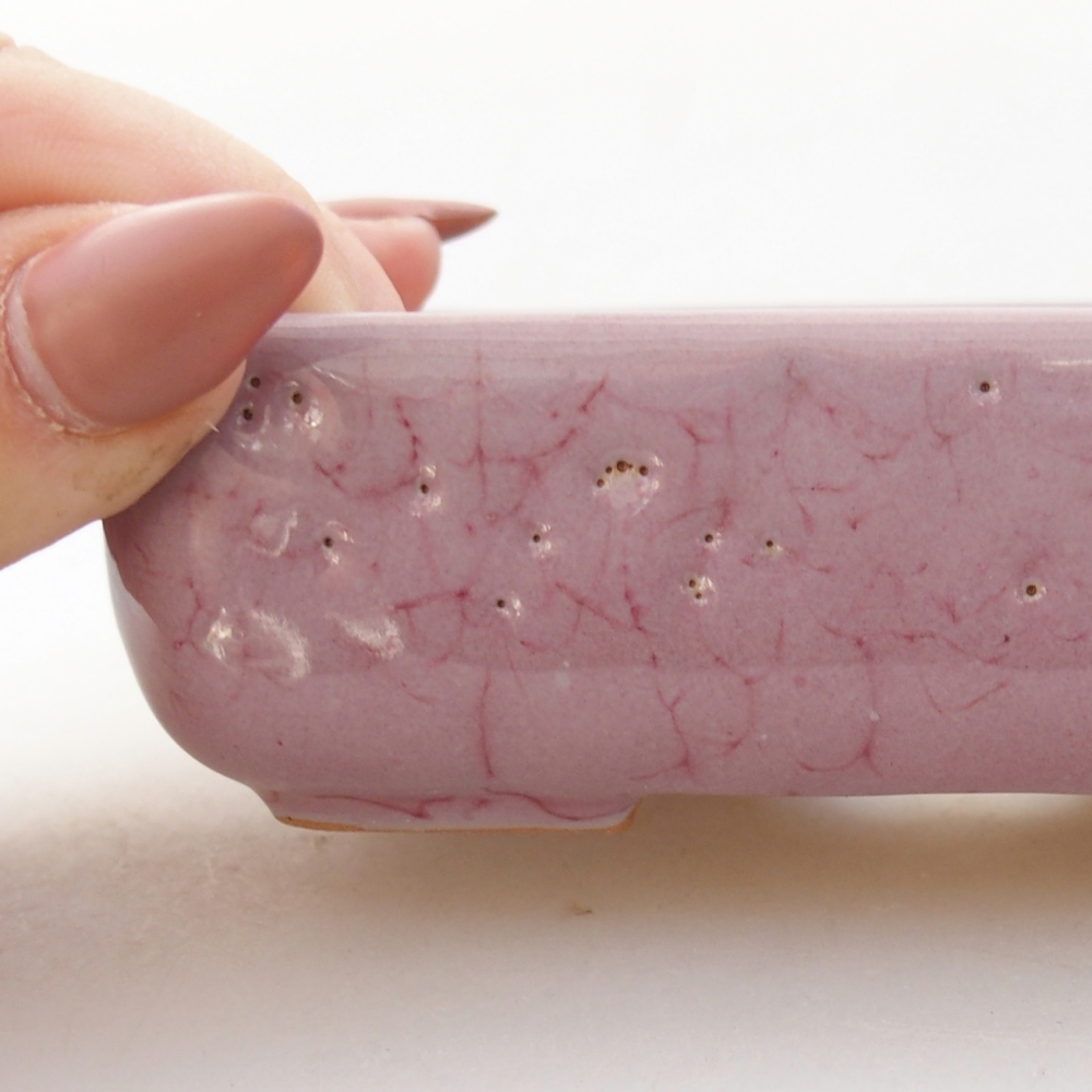 Keramická bonsai miska 11,5 x 9 x 3,5 cm, barva růžová