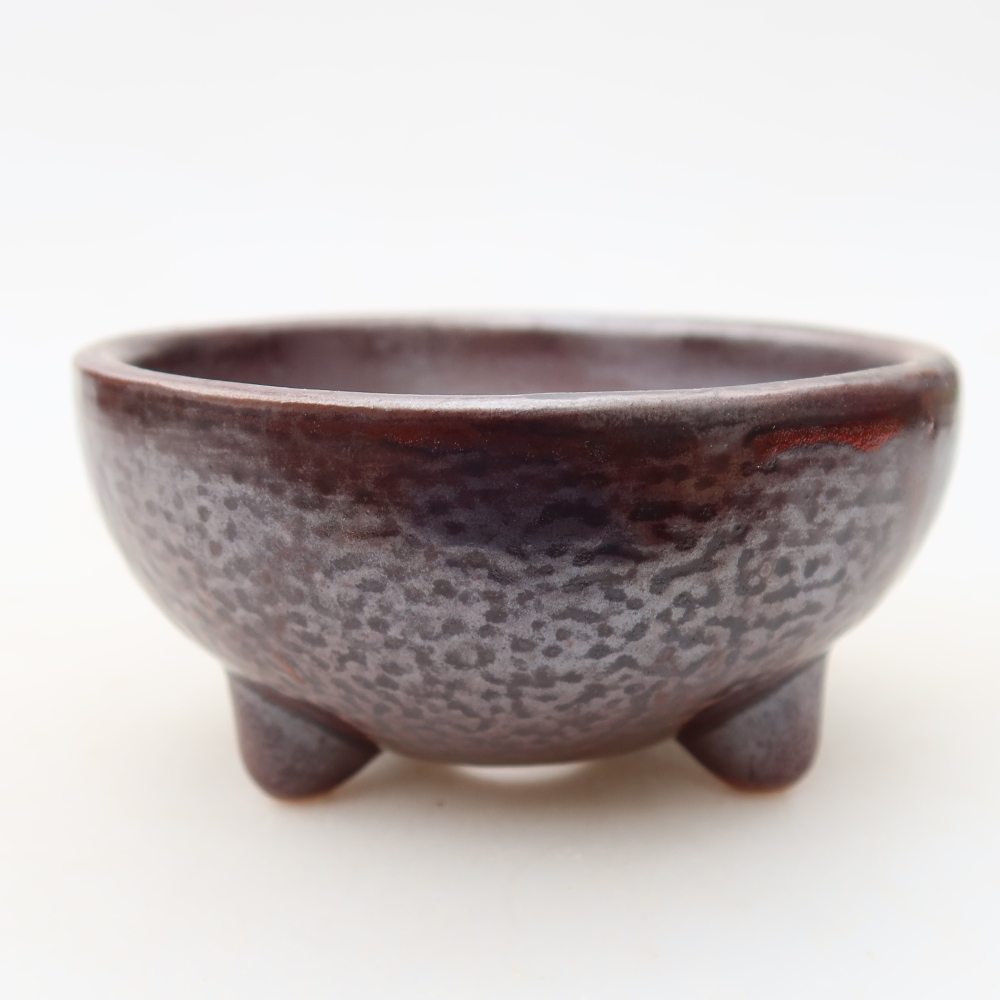 Keramická bonsai miska 10 x 10 x 5 cm, barva hnědá