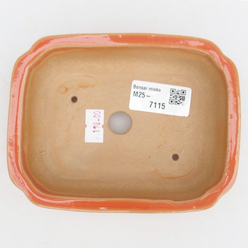 Keramická bonsai miska 14 x 11 x 4 cm, barva oranžová