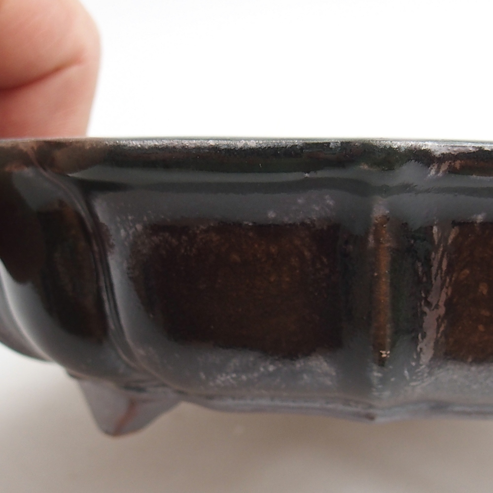 Keramická bonsai miska 18 x 18 x 4,5 cm, barva zelená