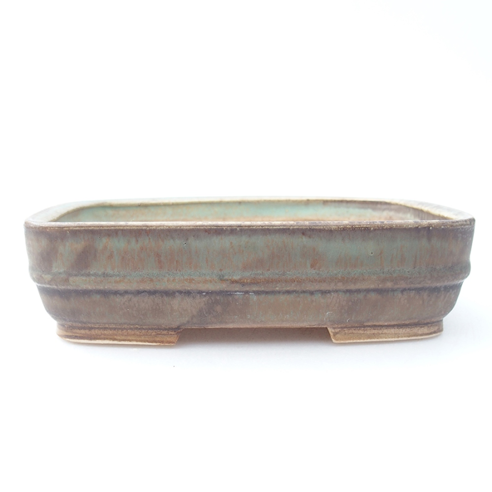 Keramická bonsai miska 17,5 x 14 x 4,5 cm, barva zelená