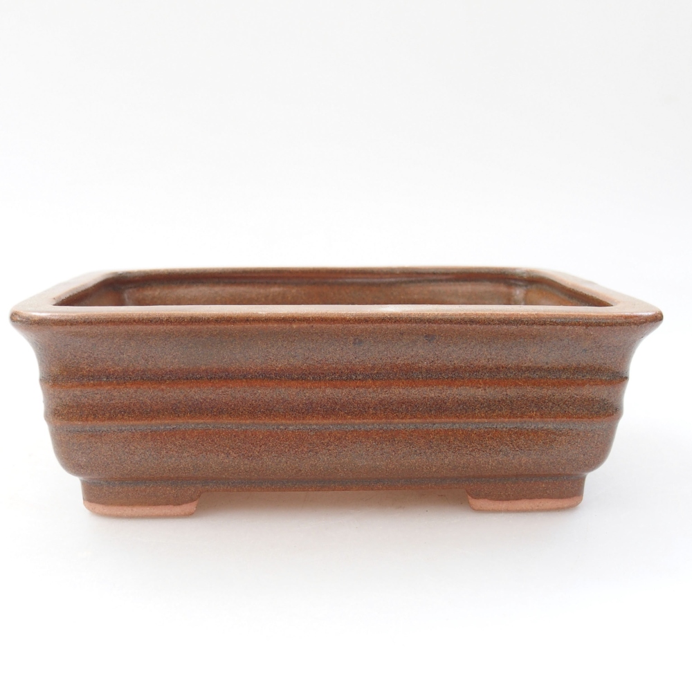 Keramická bonsai miska 13,5 x 9,5 x 4,5 cm, barva hnědá