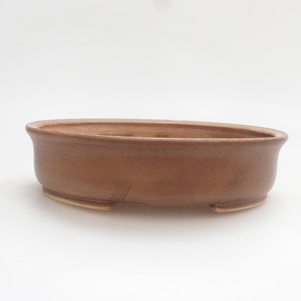 Keramická bonsai miska 17 x 15 x 4 cm, barva hnědá