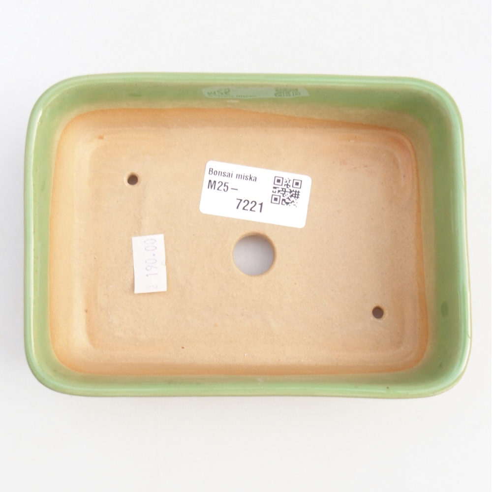 Keramická bonsai miska 14,5 x 10,5 x 4,5 cm, barva zelená