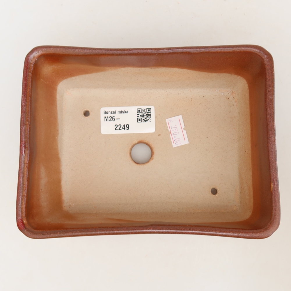 Keramická bonsai miska 16 x 12 x 6 cm, barva vínová