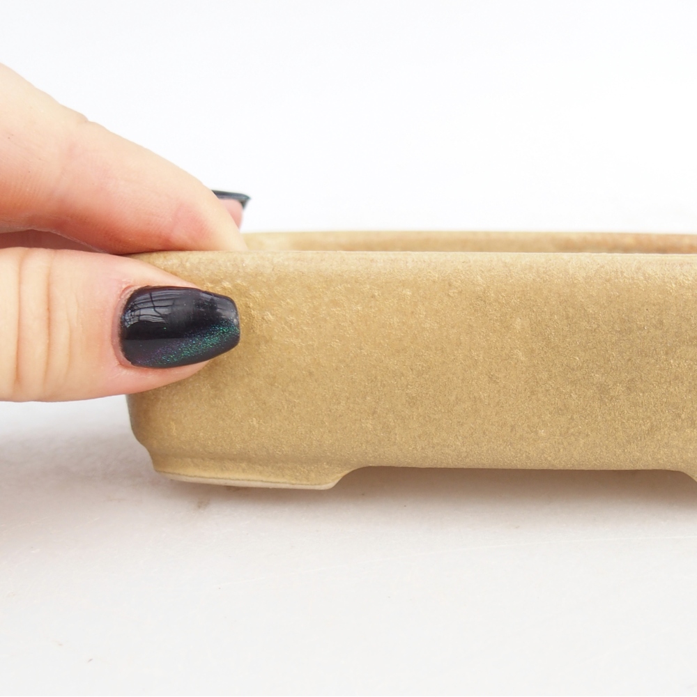 Keramická bonsai miska 12,5 x 9,5 x 3,5 cm, barva béžová