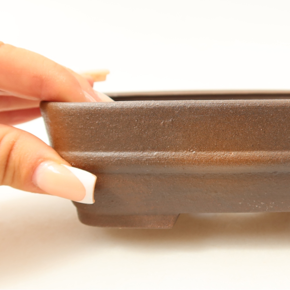 Keramická bonsai miska 14,5 x 11,5 x 4,5 cm, barva hnědá