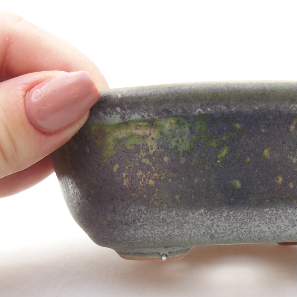 Keramická bonsai miska 11 x 8,5 x 4 cm, barva zelená