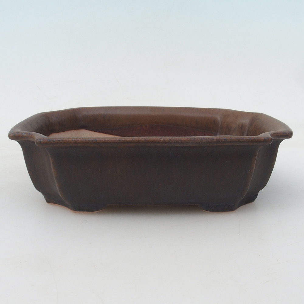 Bonsai miska + podmiska H17 - 15 x 10 x 4 cm. - hnědá