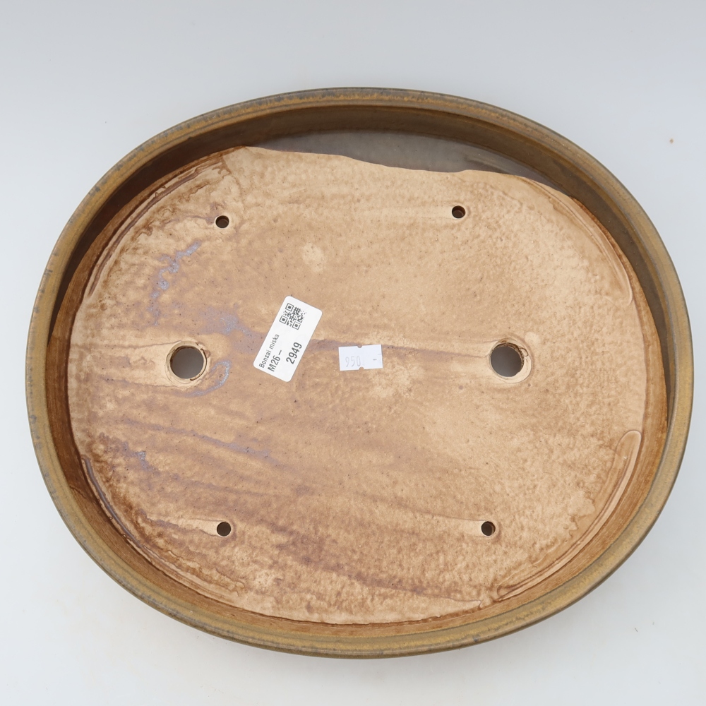 Keramická bonsai miska 31 x 27 x 4,5 cm, barva hnědá