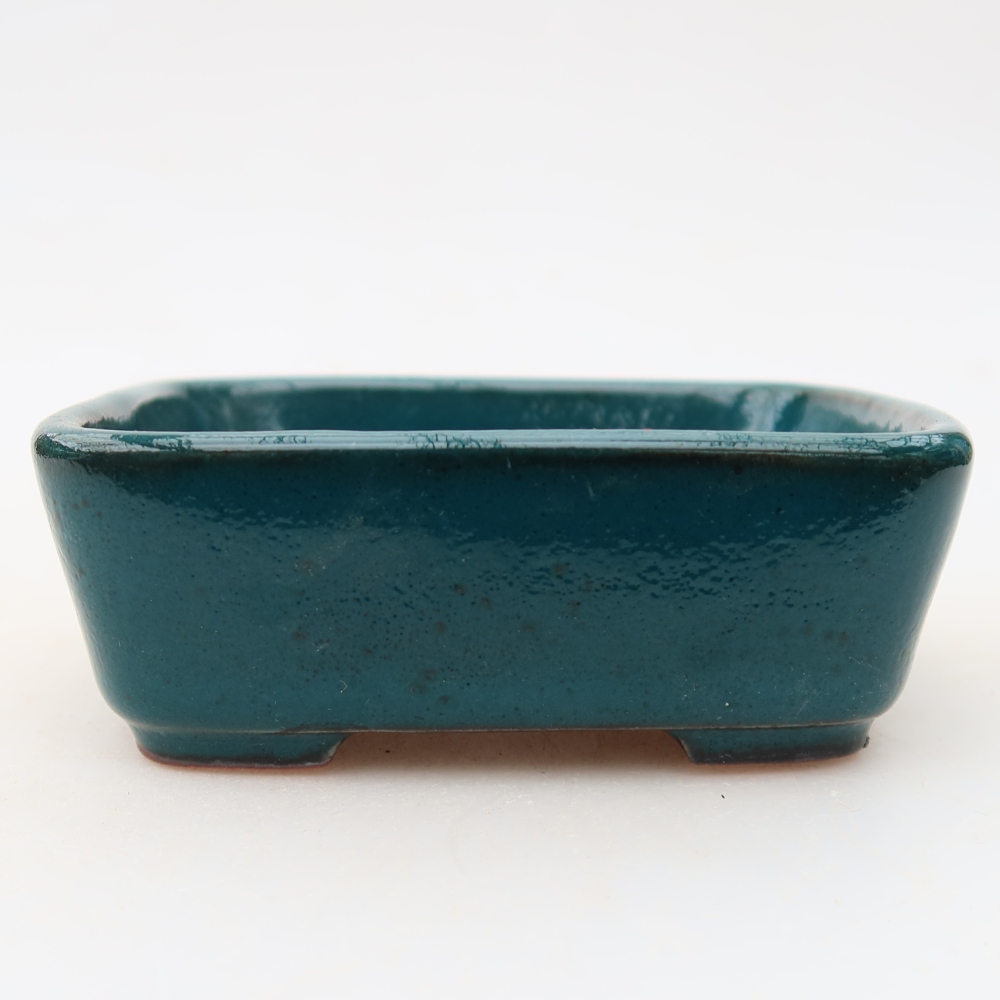 Keramická bonsai miska 10 x 8 x 3,5 cm, barva zelená