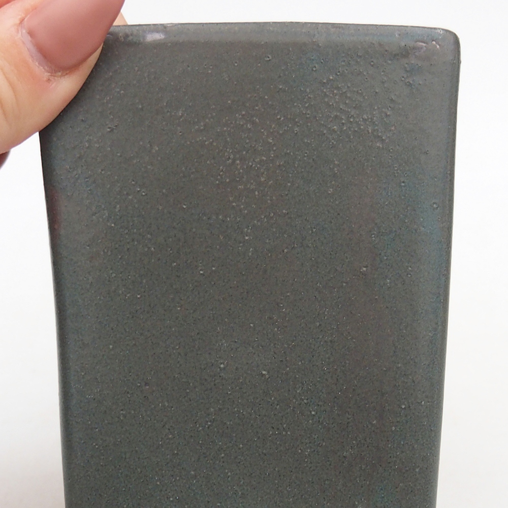 Keramická bonsai miska 7,5 x 7,5  x 8,5 cm, barva šedá