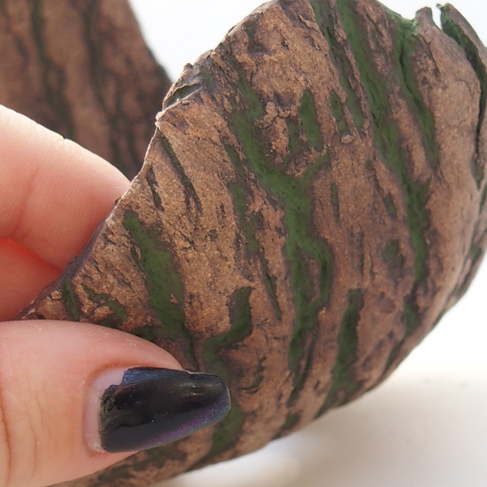 Keramická Skořápka 13 x 12 x 12,5 cm , barva zelená