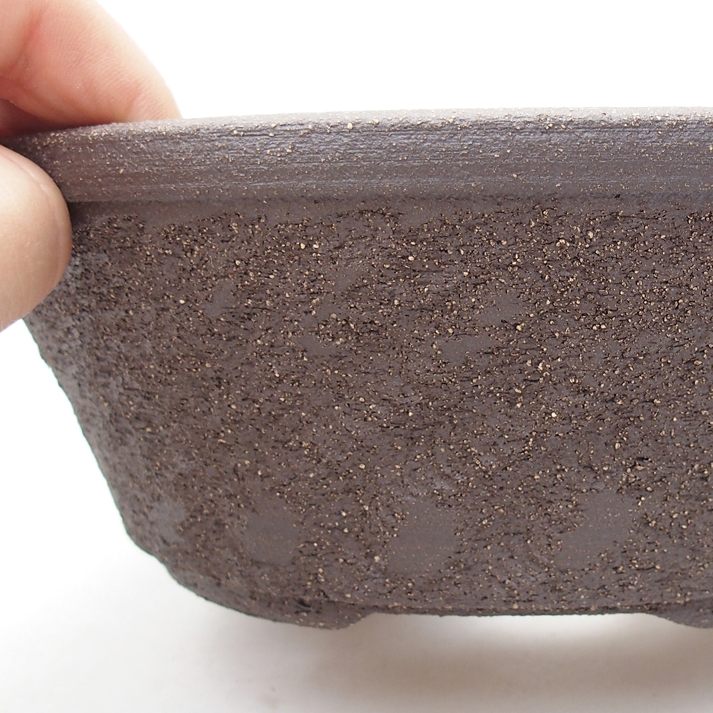Keramická bonsai miska 18 x 18 x 6,5 cm, barva hnědá