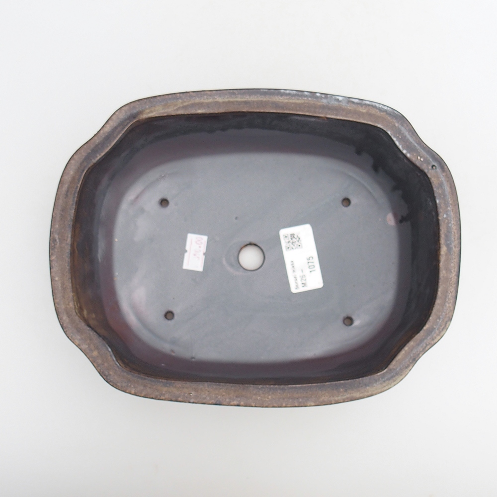 Keramická bonsai miska 22 x 16,5 x 7 cm, barva kovová