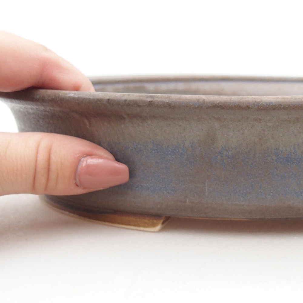 Keramická bonsai miska 24 x 21 x 5 cm, barva modrá