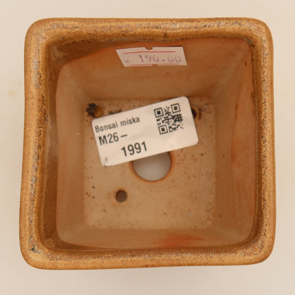 Keramická bonsai miska 7,5 x 7,5 x 6,5 cm, barva béžová