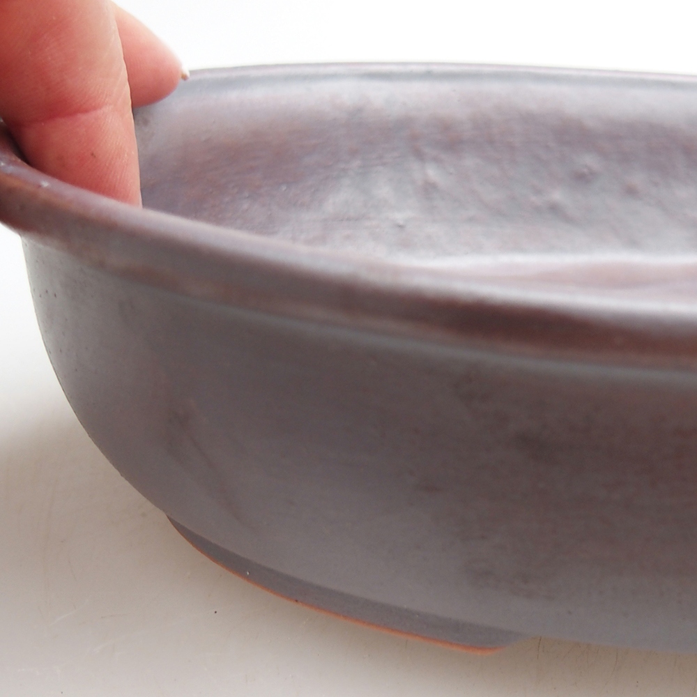 Keramická bonsai miska 21,5 x 17 x 5 cm, barva kovová