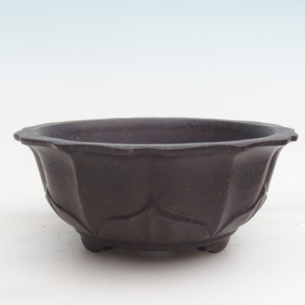 Keramická bonsai miska 15 x 15 x 6,5 cm, barva hnědookrová