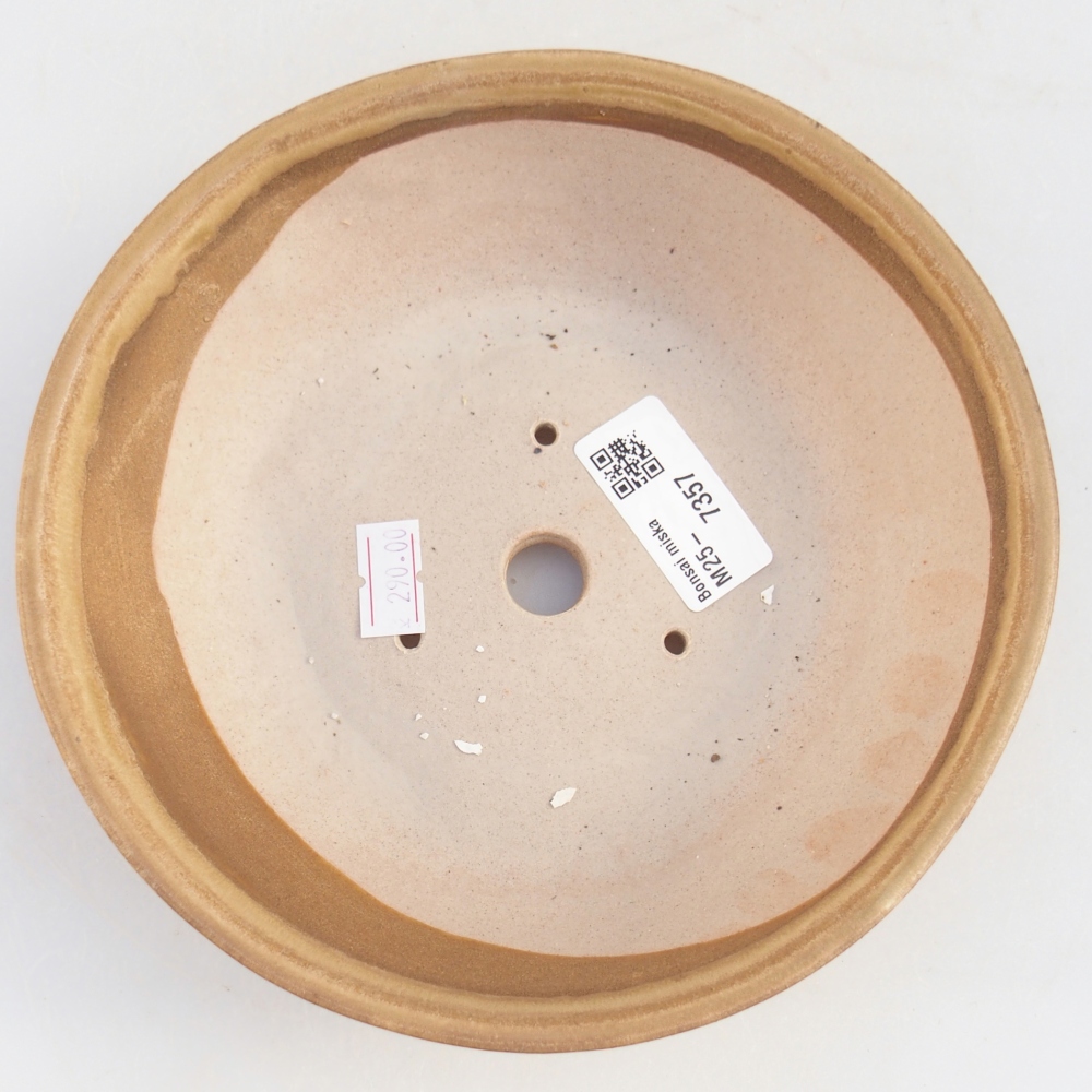 Keramická bonsai miska 17,5 x 17,5 x 5 cm, barva béžová