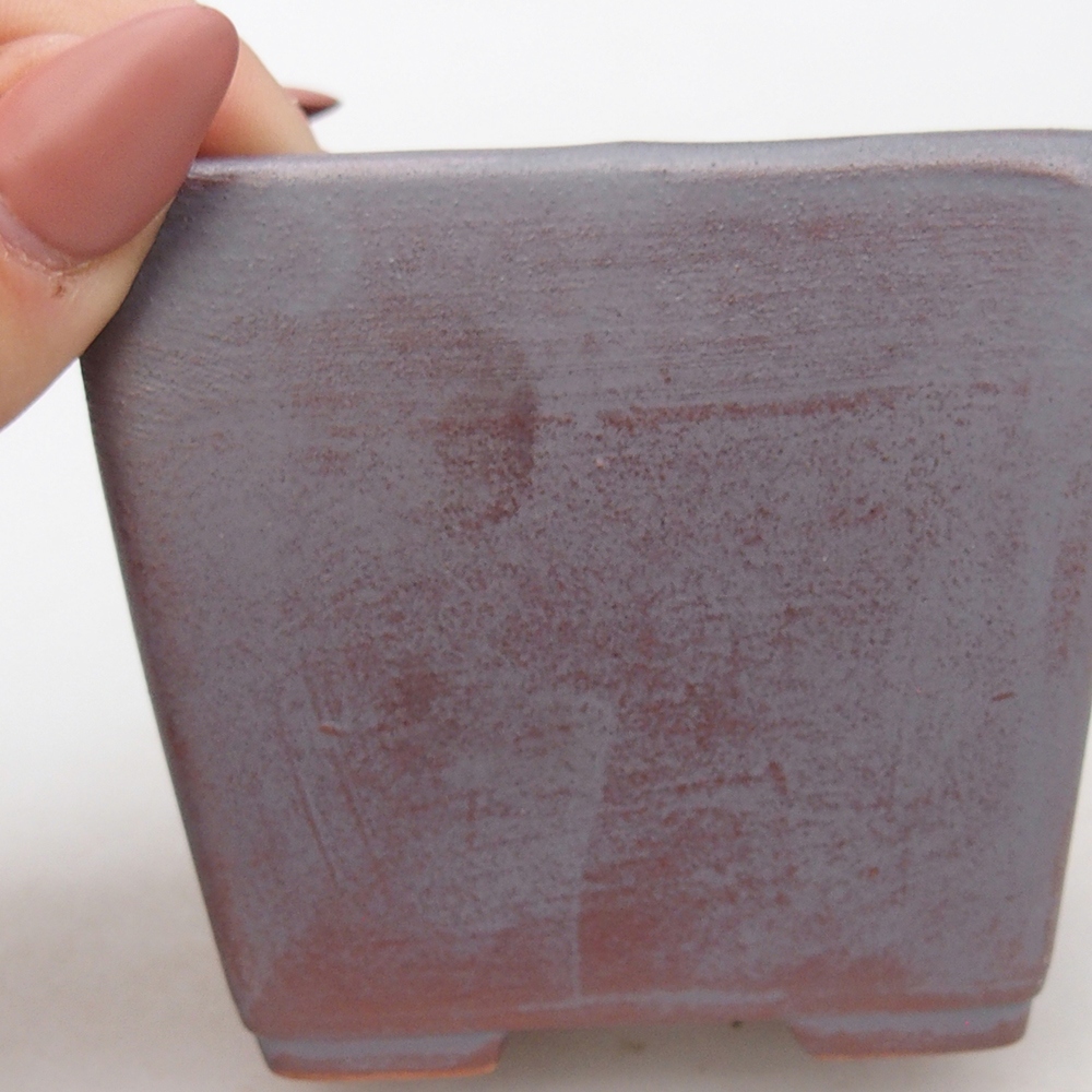 Keramická bonsai miska 7,5 x 7,5  x 7 cm, barva kovová