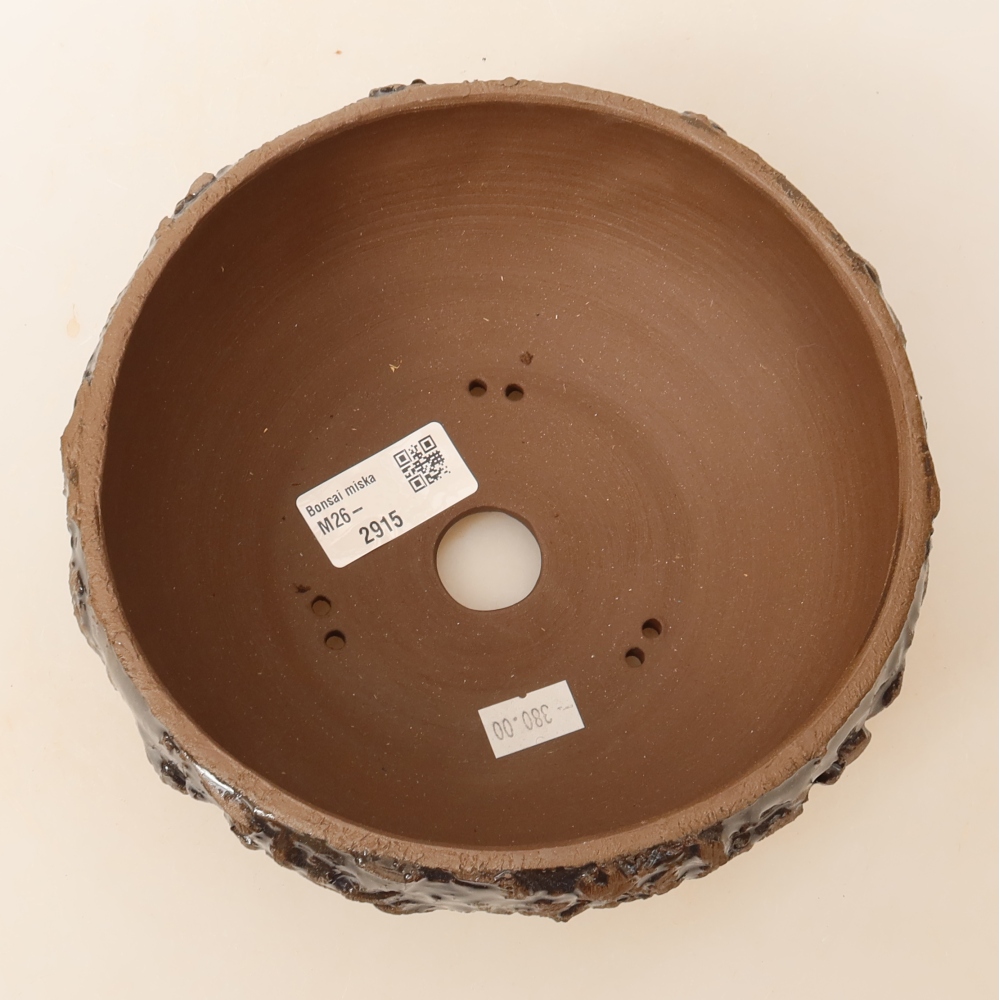 Keramická bonsai miska 17 x 17 x 8 cm, barva hnědá