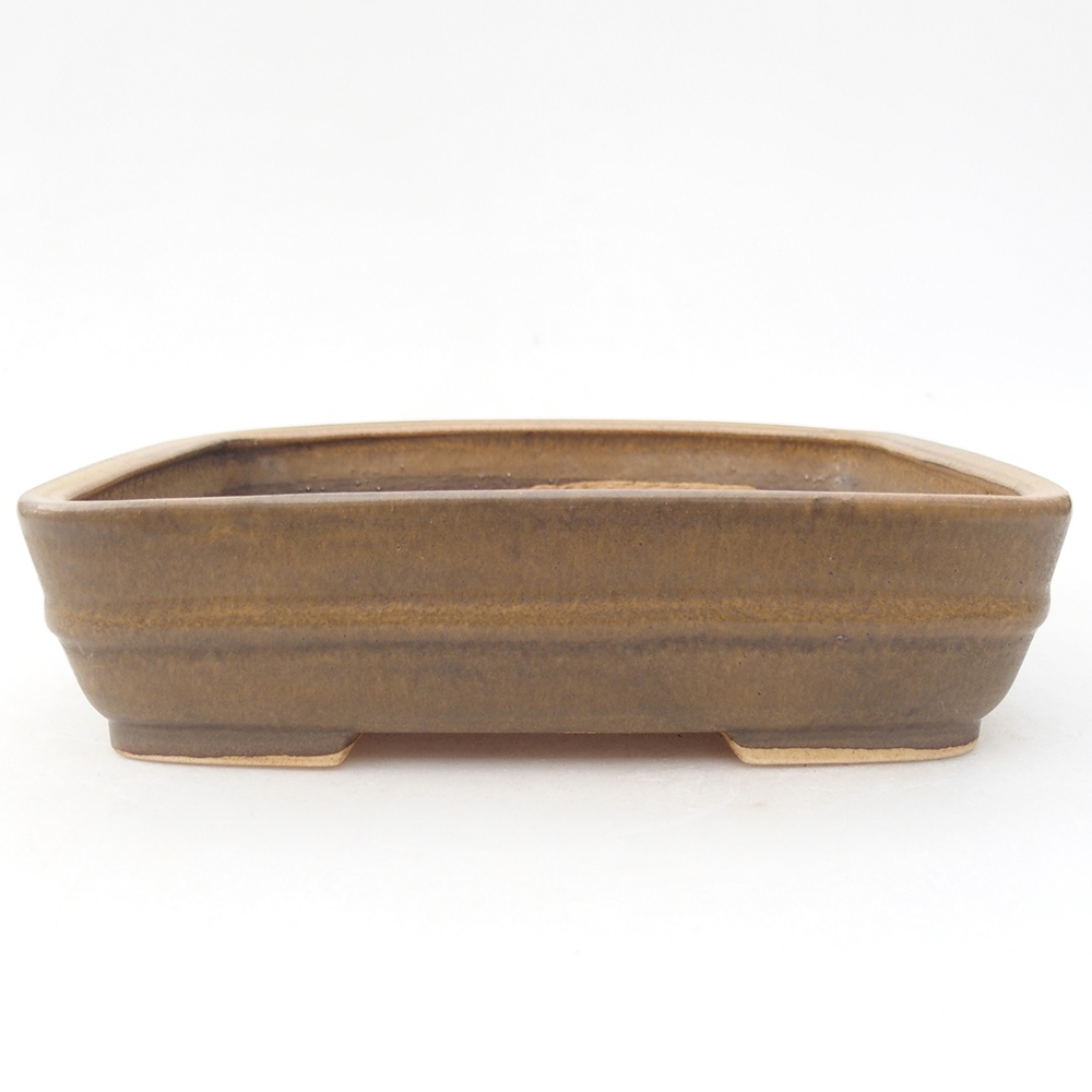 Keramická bonsai miska 18 x 15 x 5 cm, barva hnědá