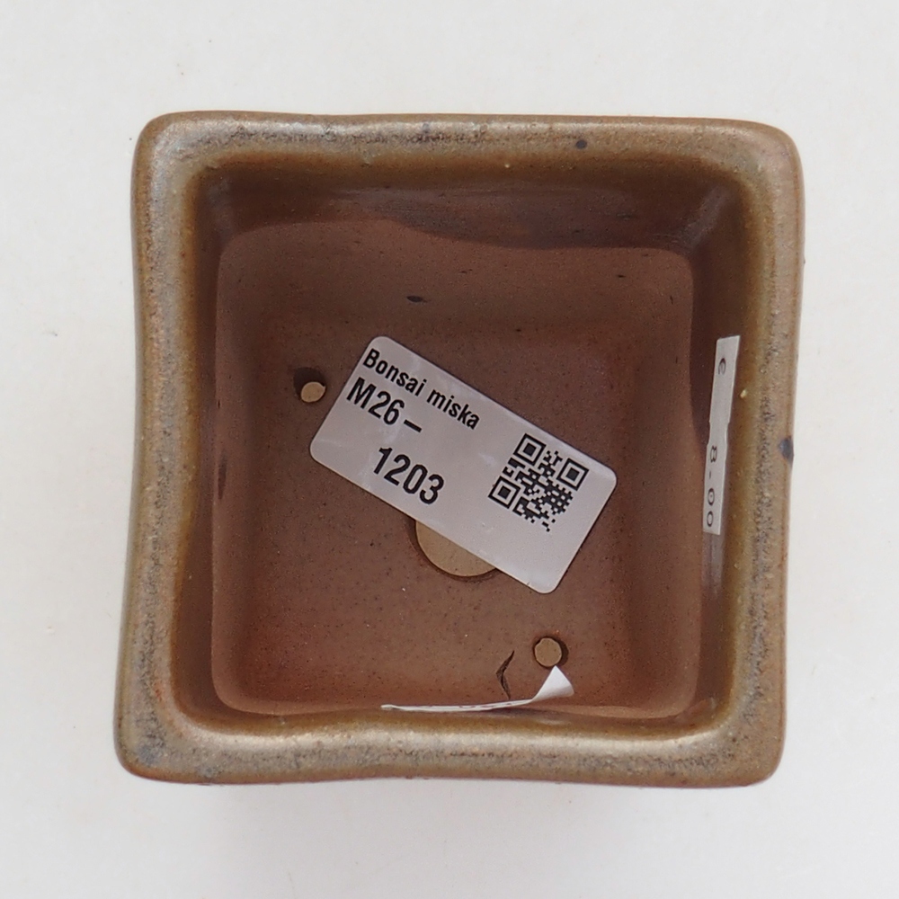 Keramická bonsai miska 7,5 x 7,5 x 10,5 cm, barva hnědá