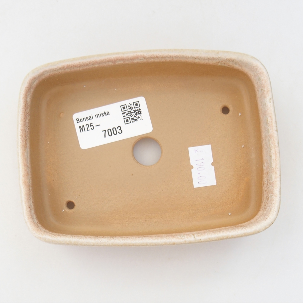 Keramická bonsai miska 13 x 9,5 x 3,5 cm, barva béžová