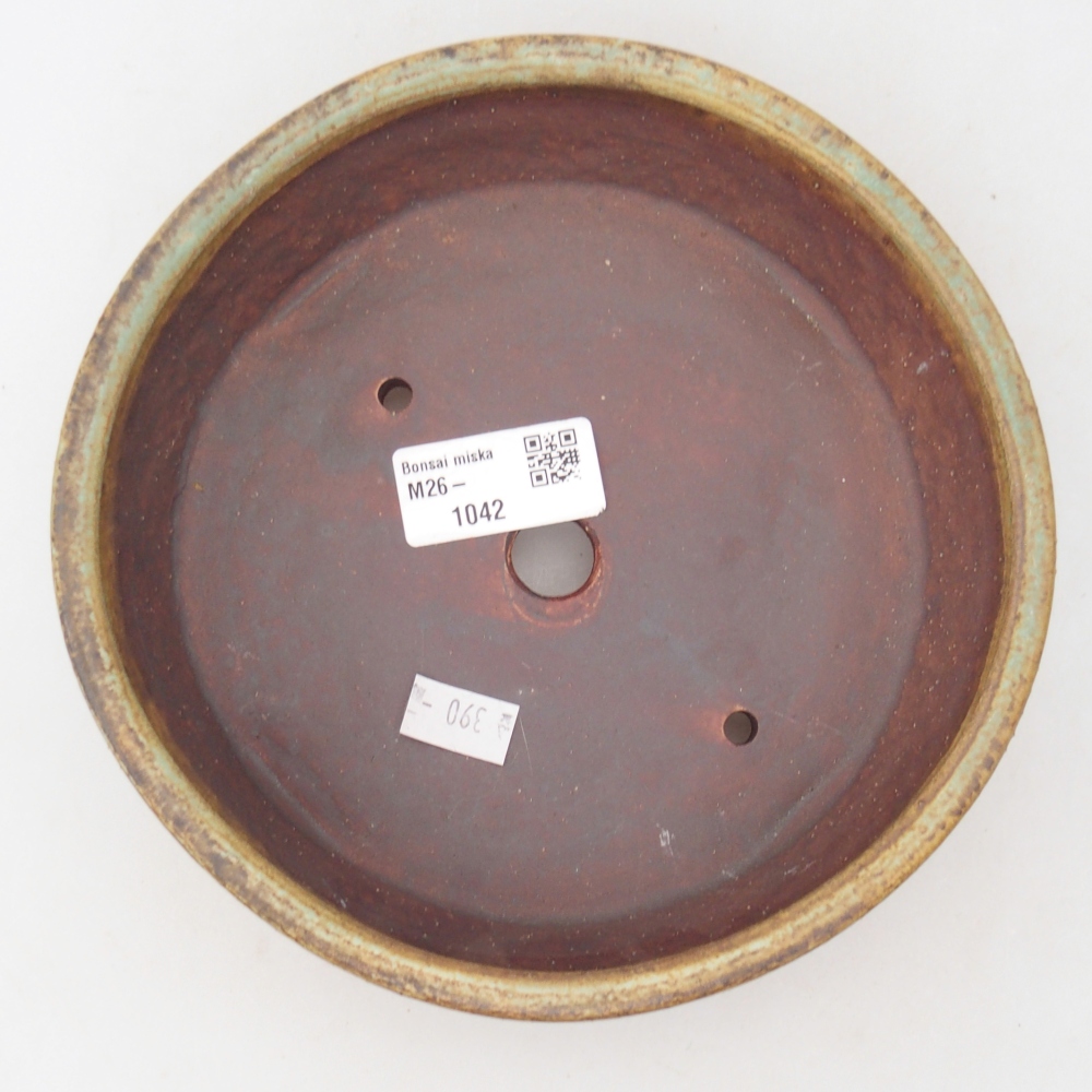 Keramická bonsai miska 17,5 x 17,5 x 5 cm, barva zelená