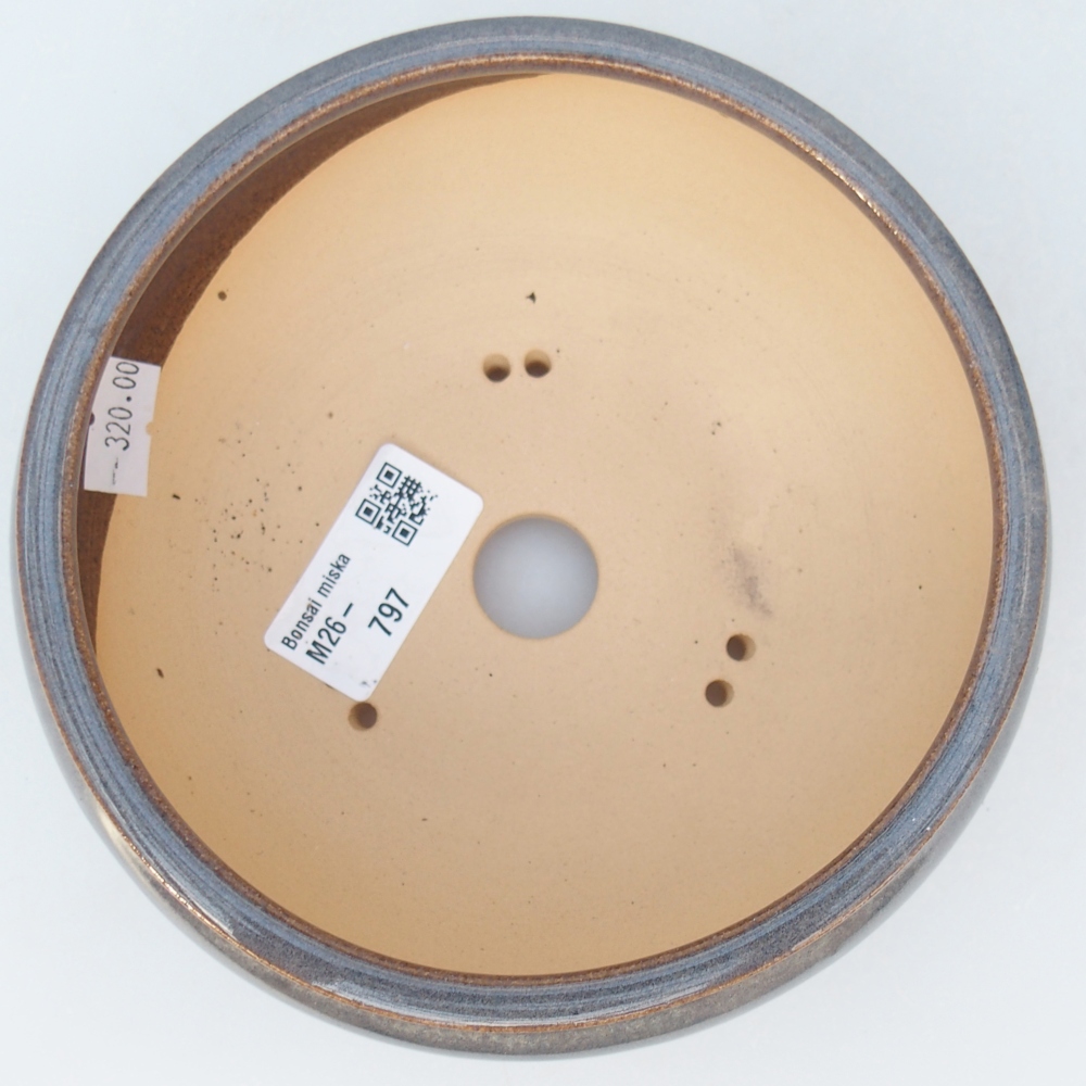 Keramická bonsai miska 14 x 14 x 6 cm, barva šedá