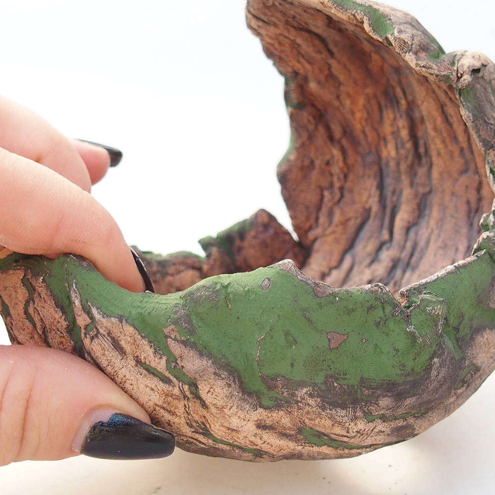 Keramická Skořápka 11 x 10 x 10 cm , barva zelená