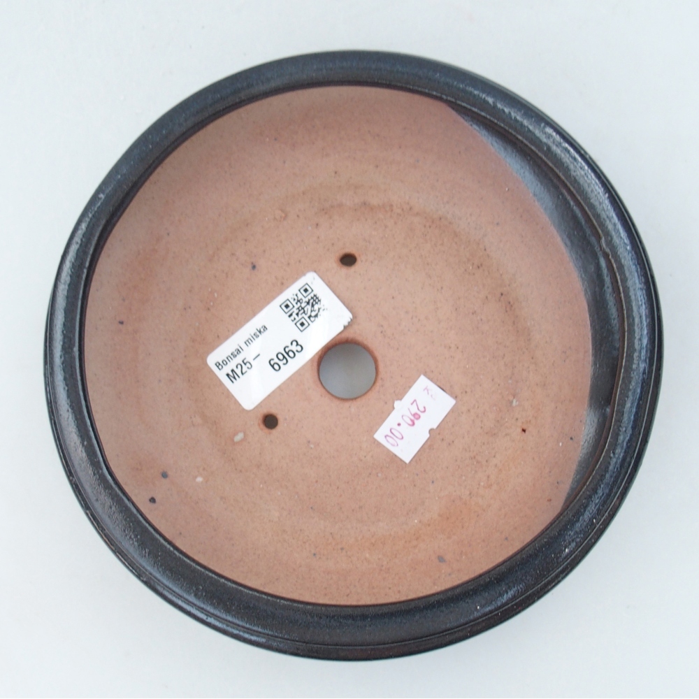 Keramická bonsai miska 15 x 15 x 5 cm, barva černá