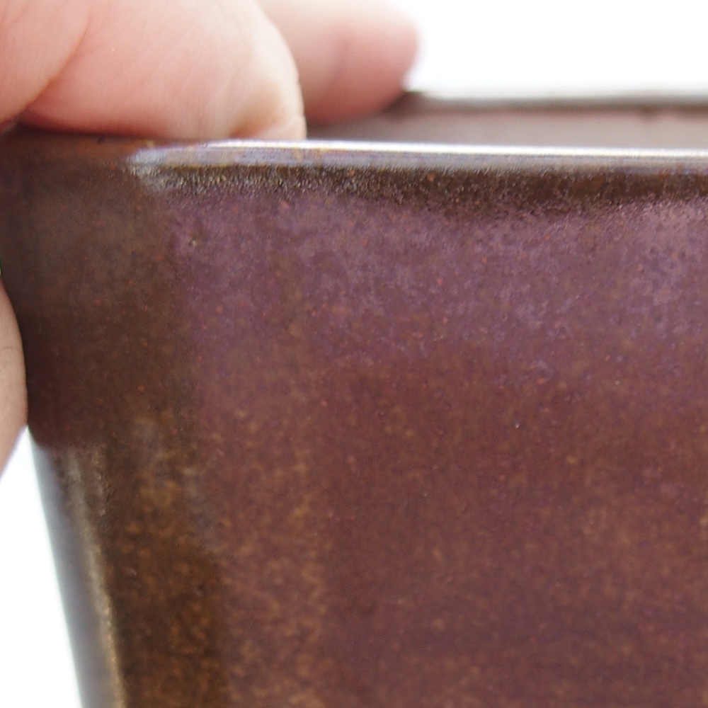 Keramická bonsai miska 7 x 7 x 9,5 cm, barva hnědá