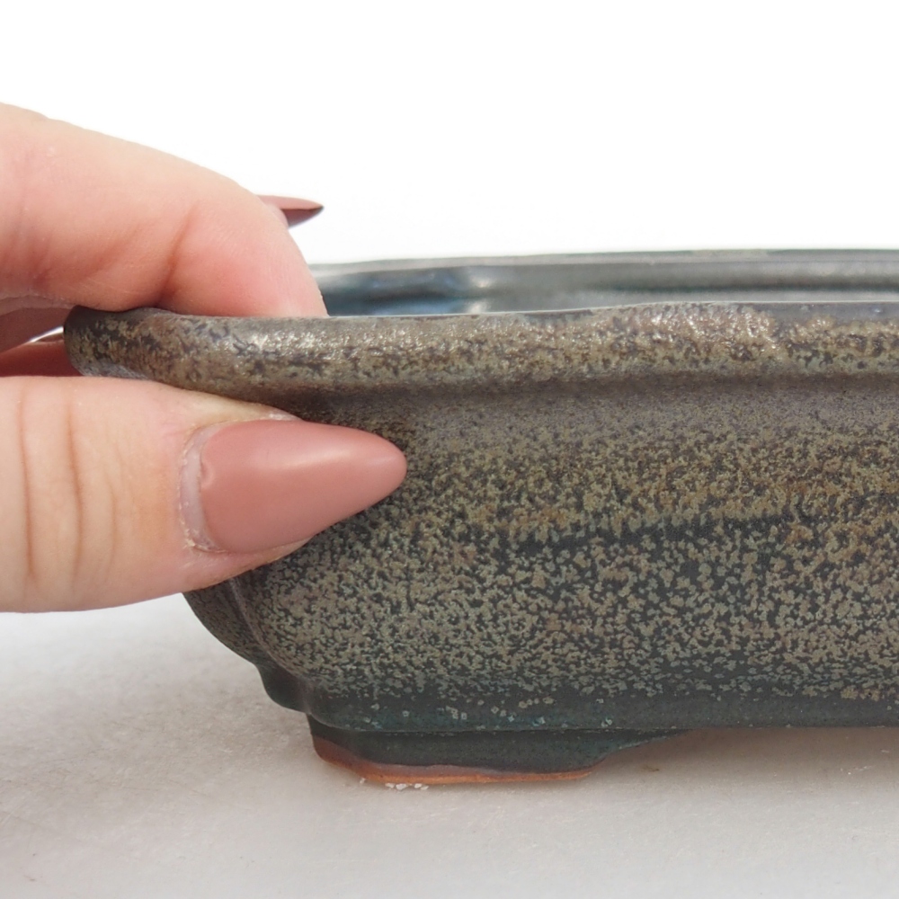 Keramická bonsai miska 18 x 13,5 x 5 cm, barva šedá