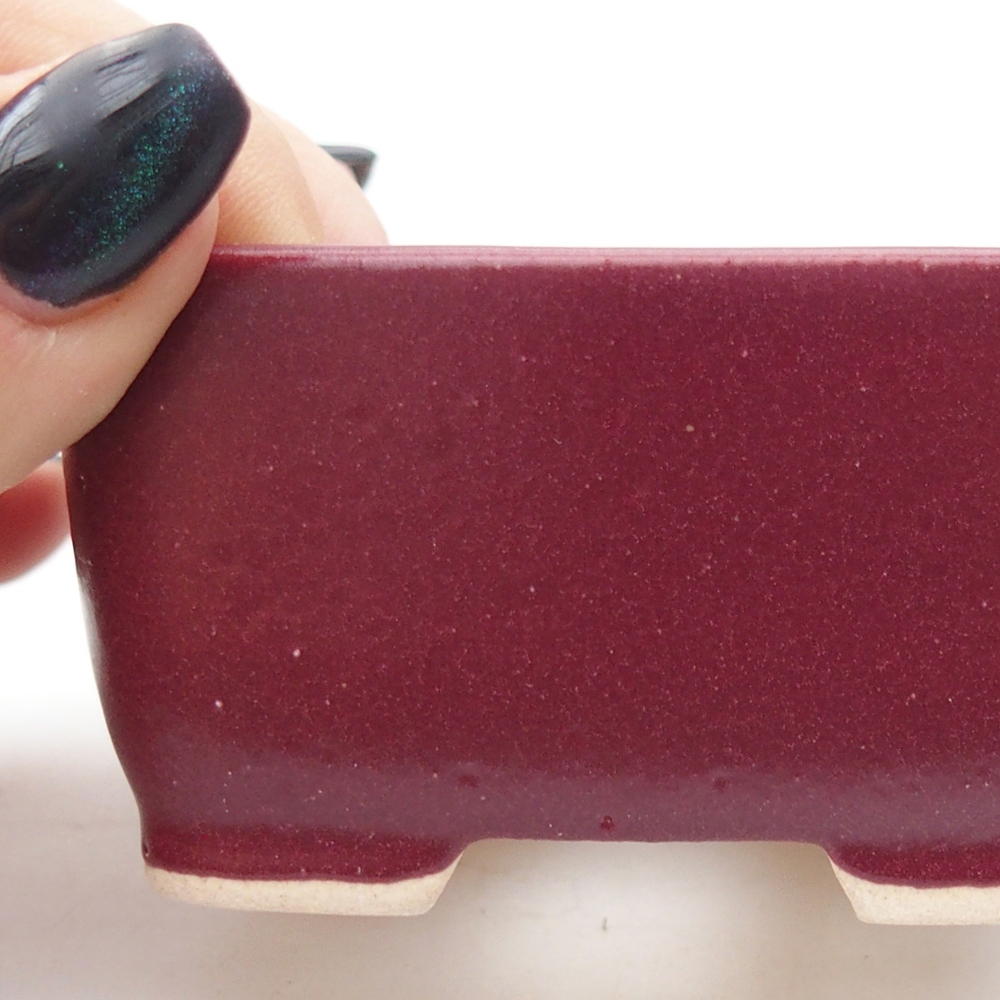 Mini bonsai miska 7 x 7 x 4 cm, barva vínová