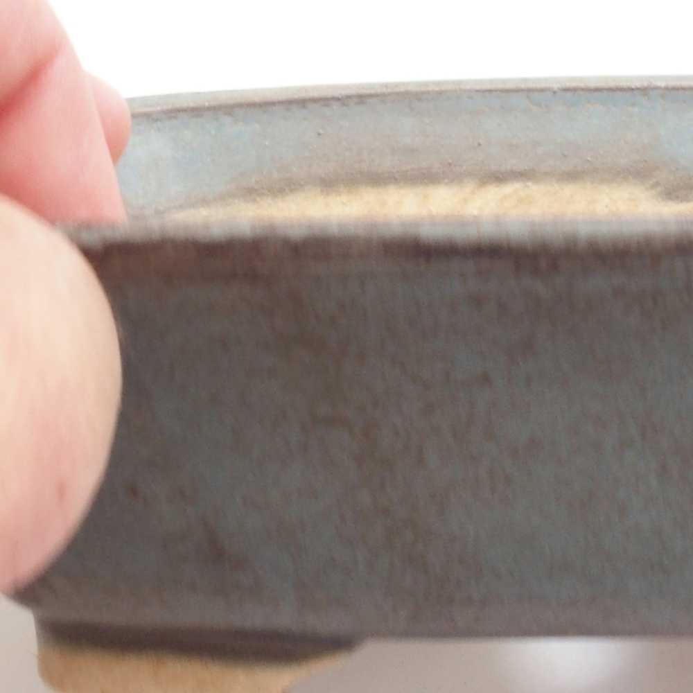 Keramická bonsai miska 14,5 x 12 x 4,5 cm, barva modrá