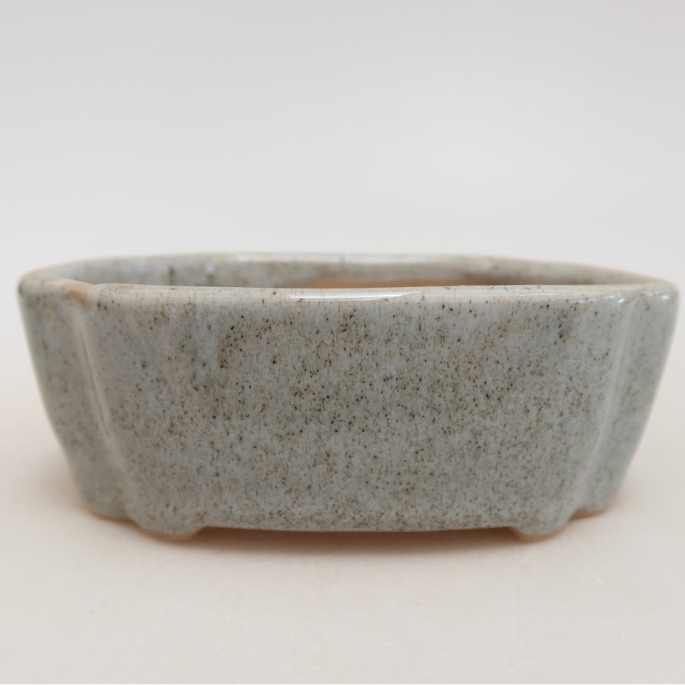Keramická bonsai miska 10,5 x 8 x 4 cm, barva šedá